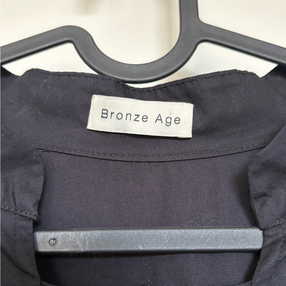 A Bronze Age Black House Dress Cotton Midi M Made in Canada - Picture 5 of 6